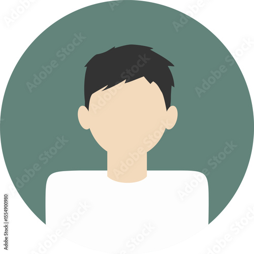 Simple profile picture of a man. Faceless online avatar for diverse purposes.