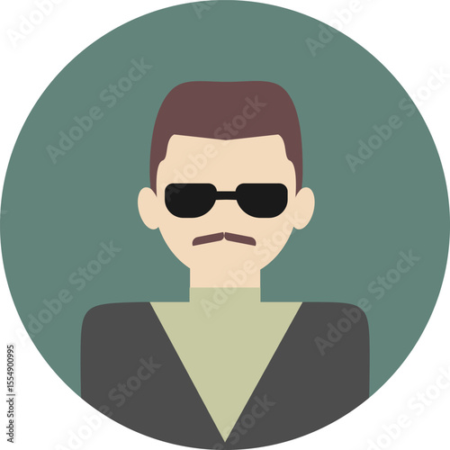 Man incognito avatar icon. Faceless icon for anonymous user profile. Online scammer picture.