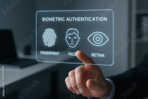 Biometric authentication fingerprint face retina security access identity tech