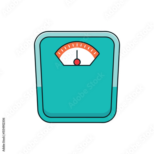 Bathroom Scale Vector Illustration on White Background