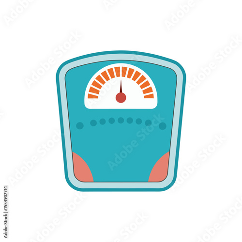 Bathroom Scale Vector Illustration on White Background