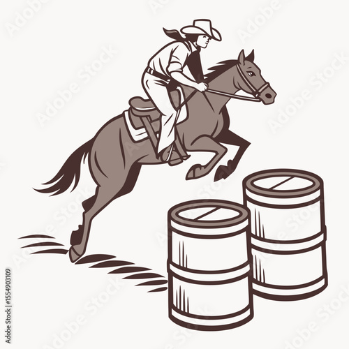 Cowgirl racing horse jumping barrels barrel racing rodeo