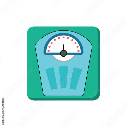 Bathroom Scale Vector Illustration on White Background