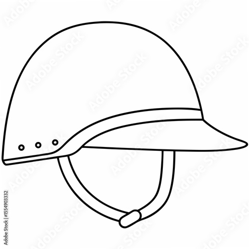Equestrian helmet outline with chin strap riding hat safety gear