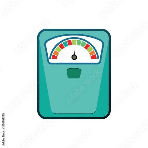 Bathroom Scale Vector Illustration on White Background