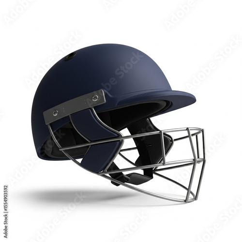 Cricket Helmet with Face Guard Side View Isolated on White