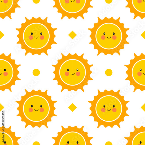 Cute Cartoon Suns Pattern