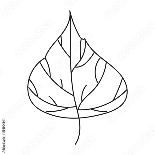 Line drawing of an aspen leaf

