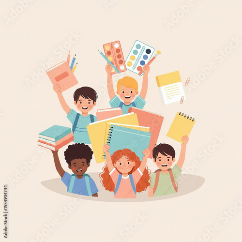 Happy Schoolchildren