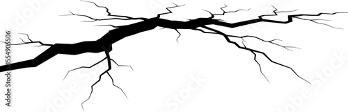 Abstract illustration of a powerful crack appearing on a surface