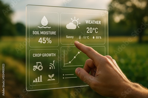 Agriculture technology farming weather soil moisture crop growth sunny data