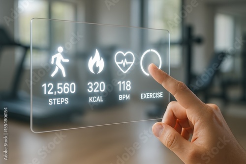 Fitness tracker health steps exercise bpm kcal workout gym technology digital