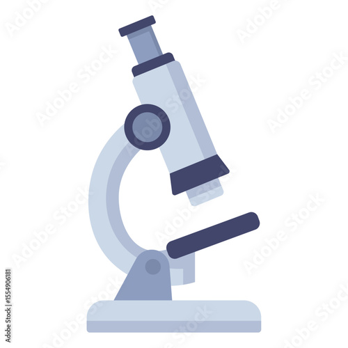 Laboratory microscope flat icon. Scientific research equipment. Biology chemistry lab tool