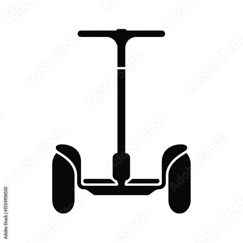 A black and white silhouette illustration of a Segway personal transport vehicle