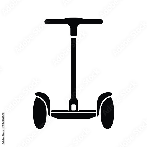 A black and white silhouette illustration of a Segway personal transport vehicle