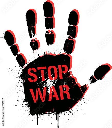 Peaceful hand gesture against the destructive impact of global conflict