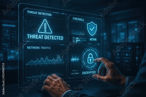 Threat detection firewall network traffic encryption security active system