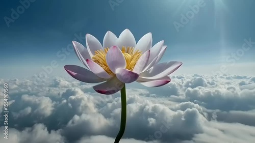 lotus flower on blue sky