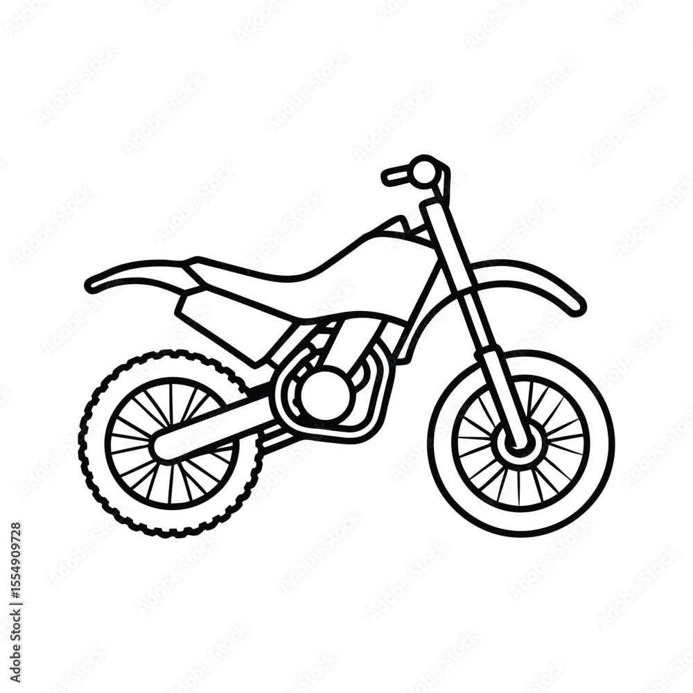 Dirt Bike Outline Clipart Vector Illustration Isolated on White Background Dirt Bike Outline Clipart Vector Illustration Isolated on White Background