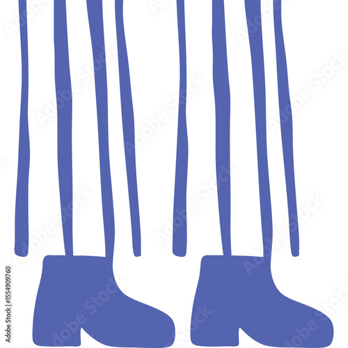 Vertical Stripes with Boots Vector