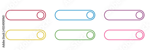 Action button web templates icon vector simple graphic flat illustration set, rectangle and rounded  interface elements empty blank orange red blue green purple color minimal modern image clipart.