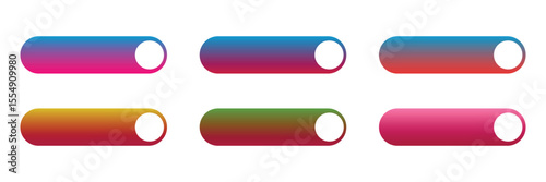 Action button web templates icon vector simple graphic flat illustration set, rectangle and rounded  interface elements empty blank orange red blue green purple color minimal modern image clipart.