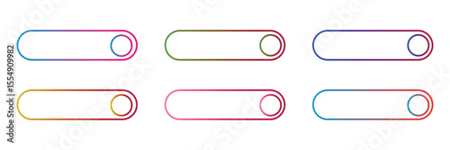 Action button web templates icon vector simple graphic flat illustration set, rectangle and rounded  interface elements empty blank orange red blue green purple color minimal modern image clipart.
