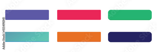 Action button web templates icon vector simple graphic flat illustration set, rectangle and rounded  interface elements empty blank orange red blue green purple color minimal modern image clipart.