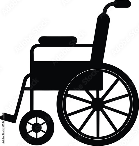 wheelchair vector silhouette art and illustration