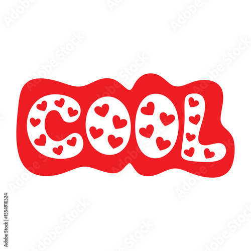 Cool Word Design with Hearts in Red