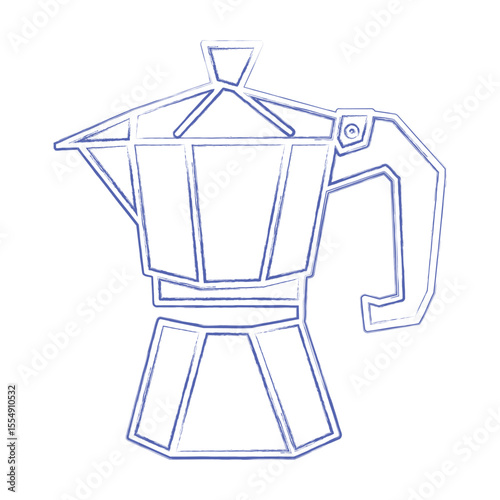 Blue Geometric Coffee Maker