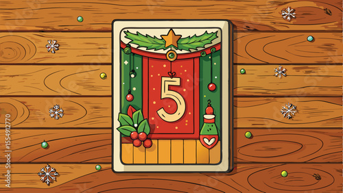 Clean 5K Vector Vertical Christmas Card Design.