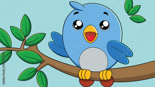 Cute Bird Singing Christmas Carols.