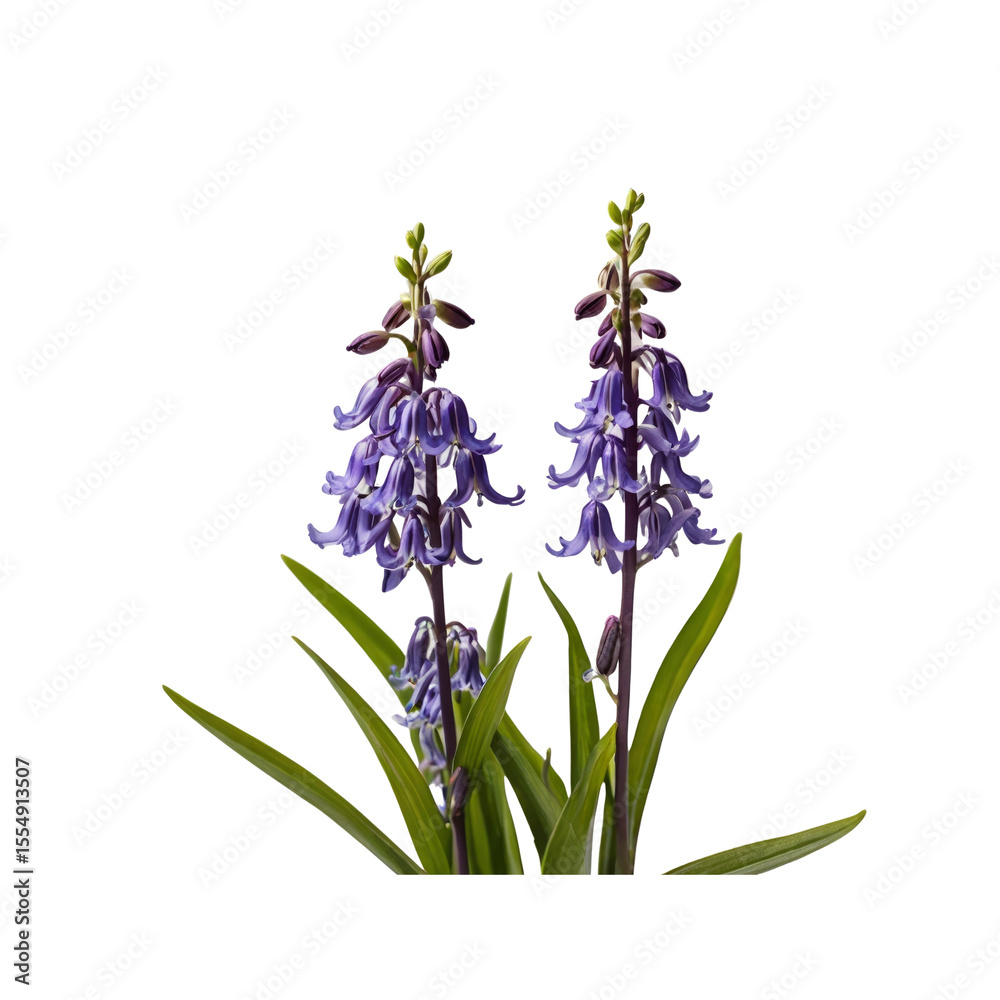 Obraz premium Two Bluebells in Bloom, Isolated on Transparent Background