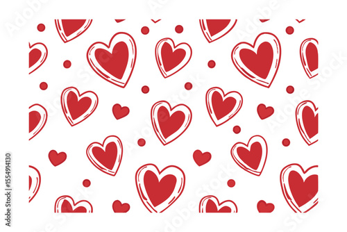 Red hearts dots pattern on background decorative design for Valentine's Day or love concept