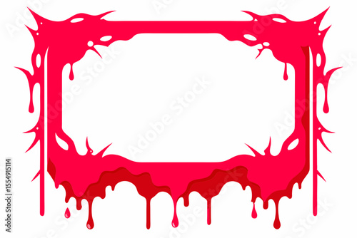 Gothic red dripping frame with spiky edges and liquid effect