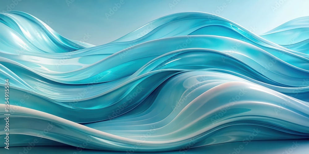 Fototapeta premium Abstract Teal Liquid Wave Background, Seamless Pattern Design for Modern Presentations and Web Design