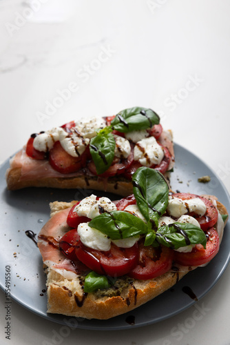 bruschetta with tomatoes and mozzarella