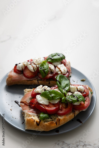 bruschetta with tomatoes and mozzarella