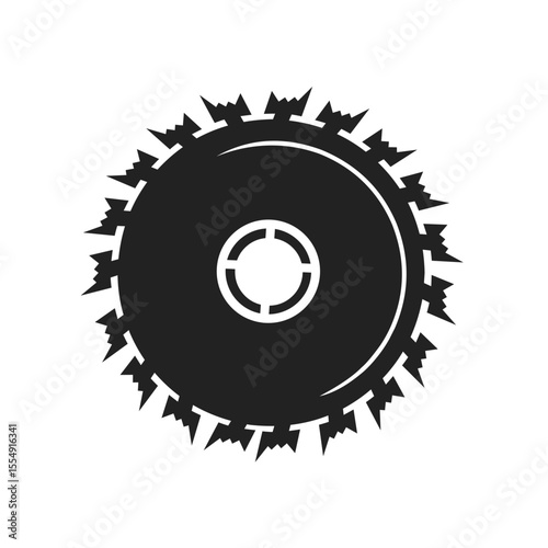 Saw icon vector editable template black colour, design for app, web, logo.