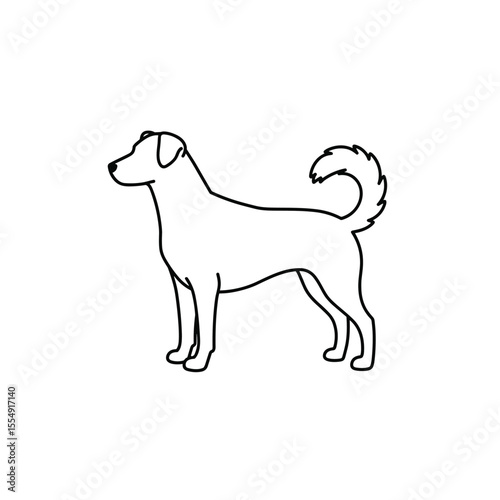 dog and cat logo design. pet care linear style concept element