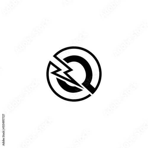 Creative Q Letter Logo with Electric Bolt, Monogram Design for Startup Identity.
