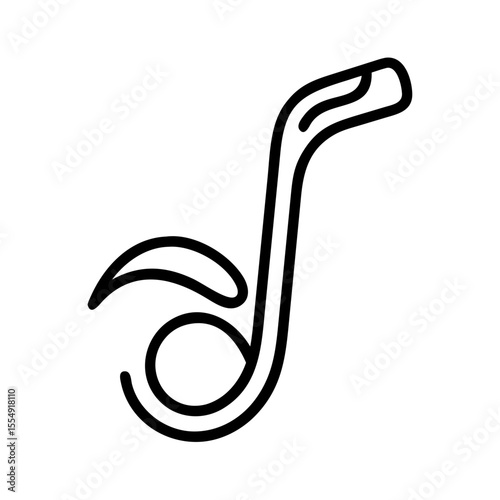 A single music note, artfully created with simple, elegant lines. The minimalist design suggests a sense of clarity and purity