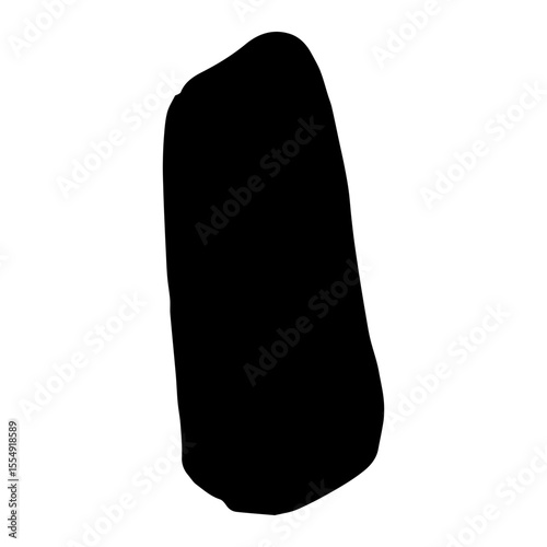Number 1 made of black paint isolated on white background. Number 1, 2, 3, 4, 5, 6, 7, 8, 9, 0. Vector.