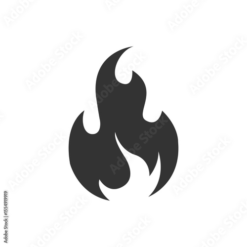 Black fire flames vector icon