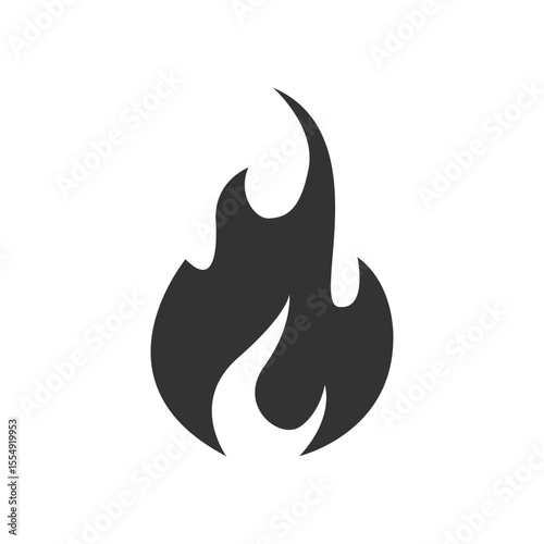 Black fire flames vector icon
