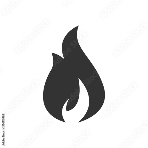 Black fire flames vector icon