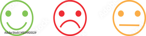 Smiles reactions or feedbaack icons set