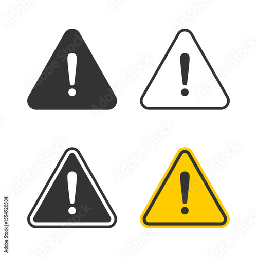 Set of Warning or Danger Sign Icon Set Vector Design