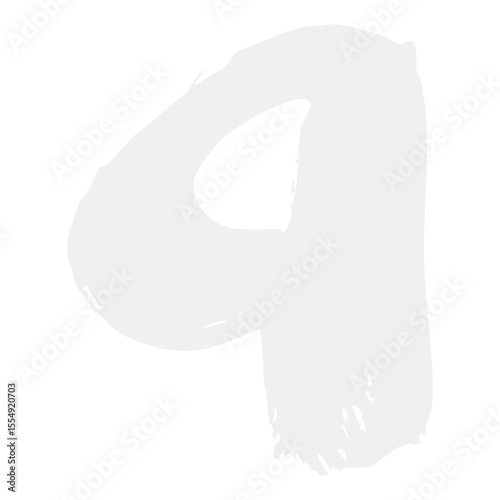 Number 9 made of white paint isolated on white background. Number 1, 2, 3, 4, 5, 6, 7, 8, 9, 0. vector. numbers-punctuation. art.